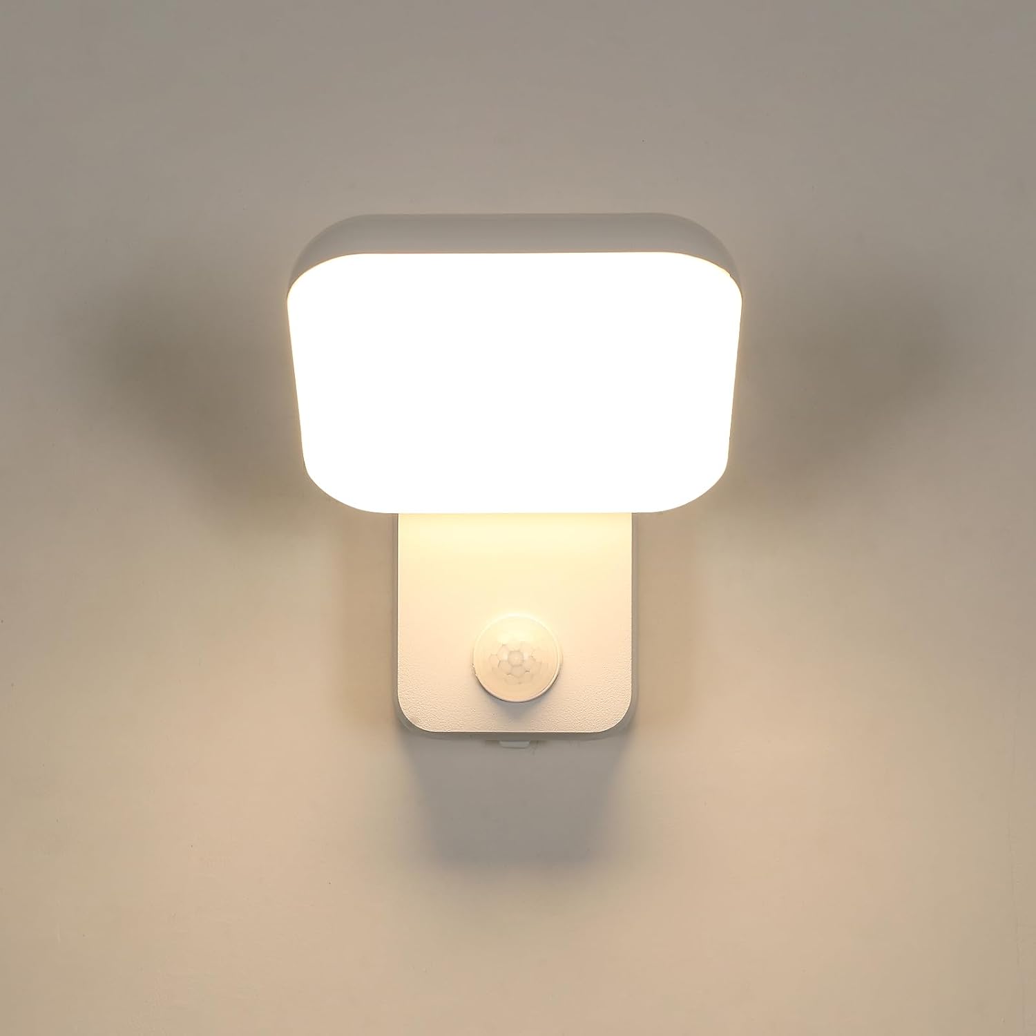 16-w-led-außenwandleuchte, Weiß, Mit Bewegungs- Und Dämmerungssensor, Wasserdicht (ip65), 3000 K Warmweißes Licht Für J