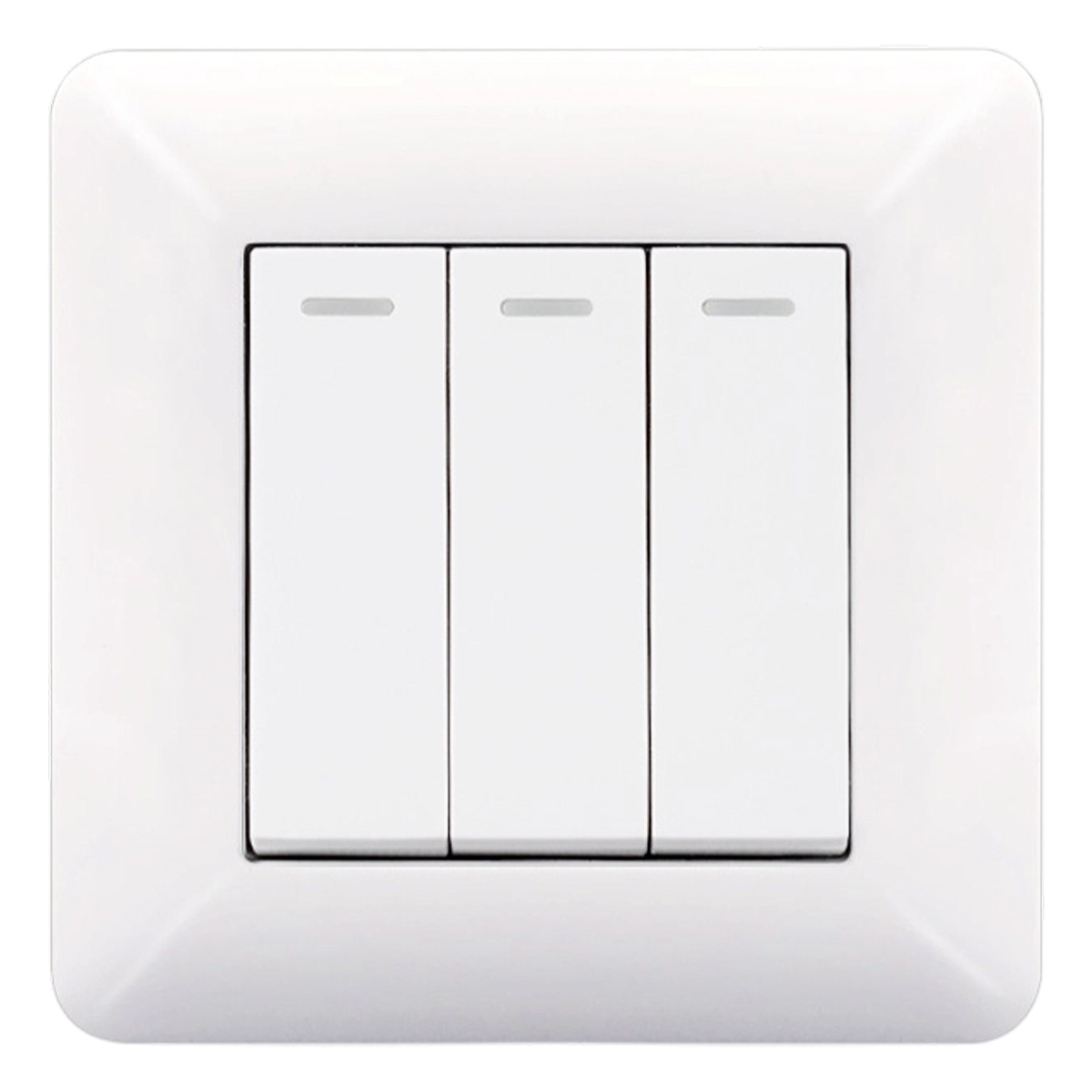 Dreifach-unterputzschalter – 1 Stück – Abs Und Stahl – Manueller Wippschalter – Schutzart Ip20 Für Trockene Räume – Reinweiß 82 X 82 Mm