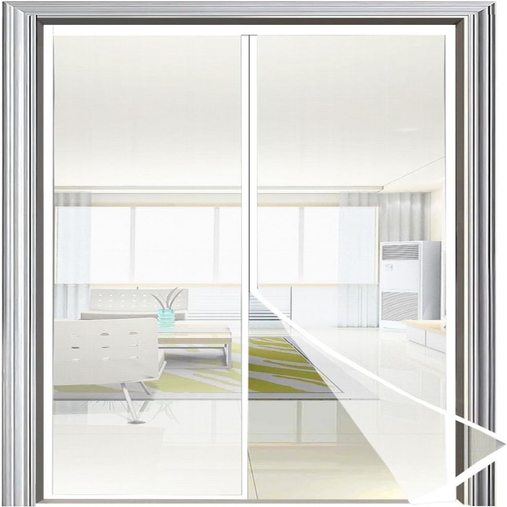 Weißes, 85 X 205 Cm Großes Magnetisches Türgitter Aus Fiberglas Mit Geräuschlosem, Automatischem Schließmechanismus Für Terrasse Und Flur