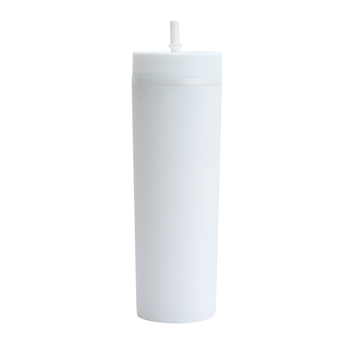 Bunter Plastikbecher Mit Strohhalm, Schlichtes Design, Komfortabler Griff, Großes Fassungsvermögen (473 Ml), Weiß.