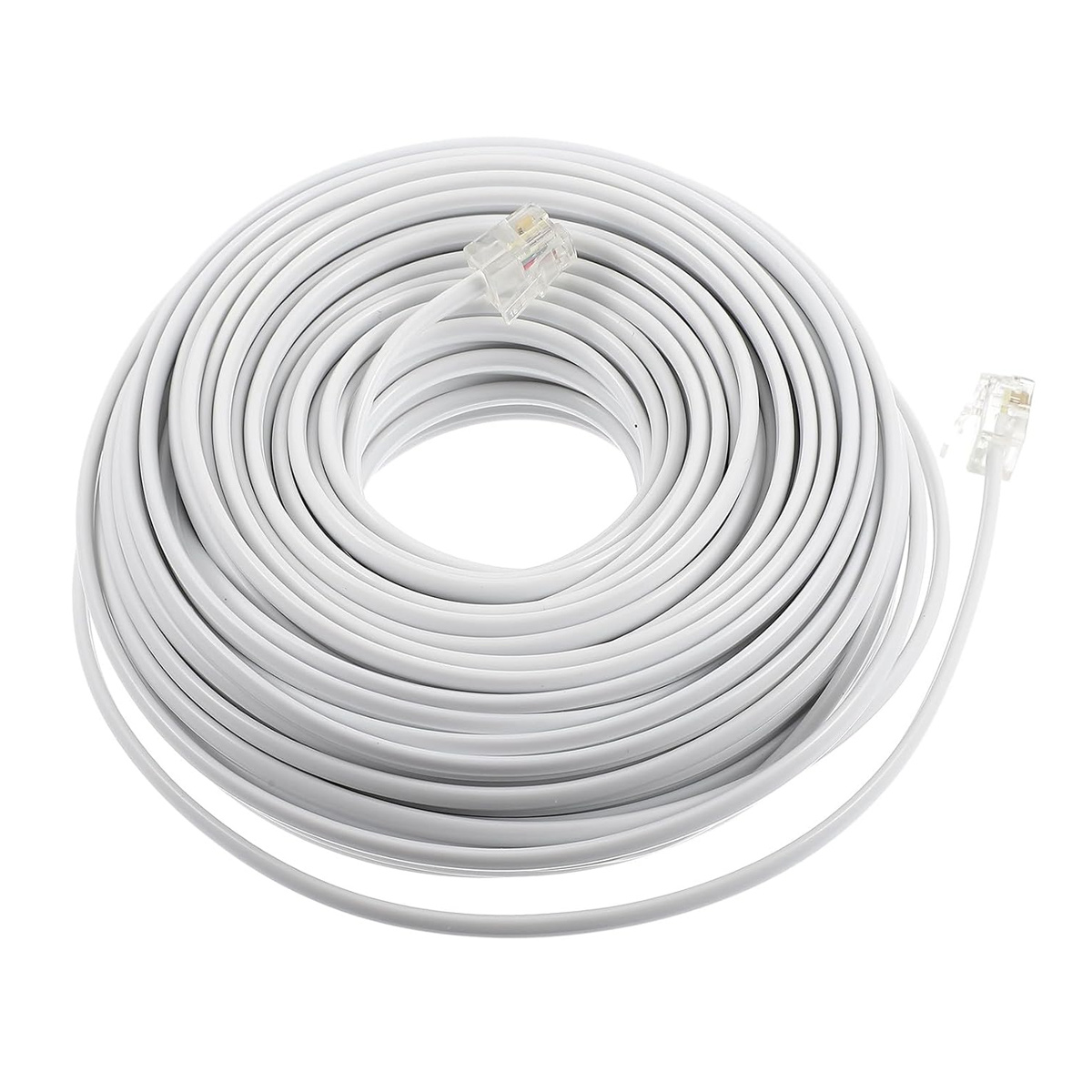 20 M Rj11 6p4c Weißes 4-adriges Kupfer-pvc-telefonkabel Für Bürofaxmodem - 20 M Rj11 6p4c Weißes 4-adriges Kupfer-pvc-telefonkabel Für Bürofaxmodem