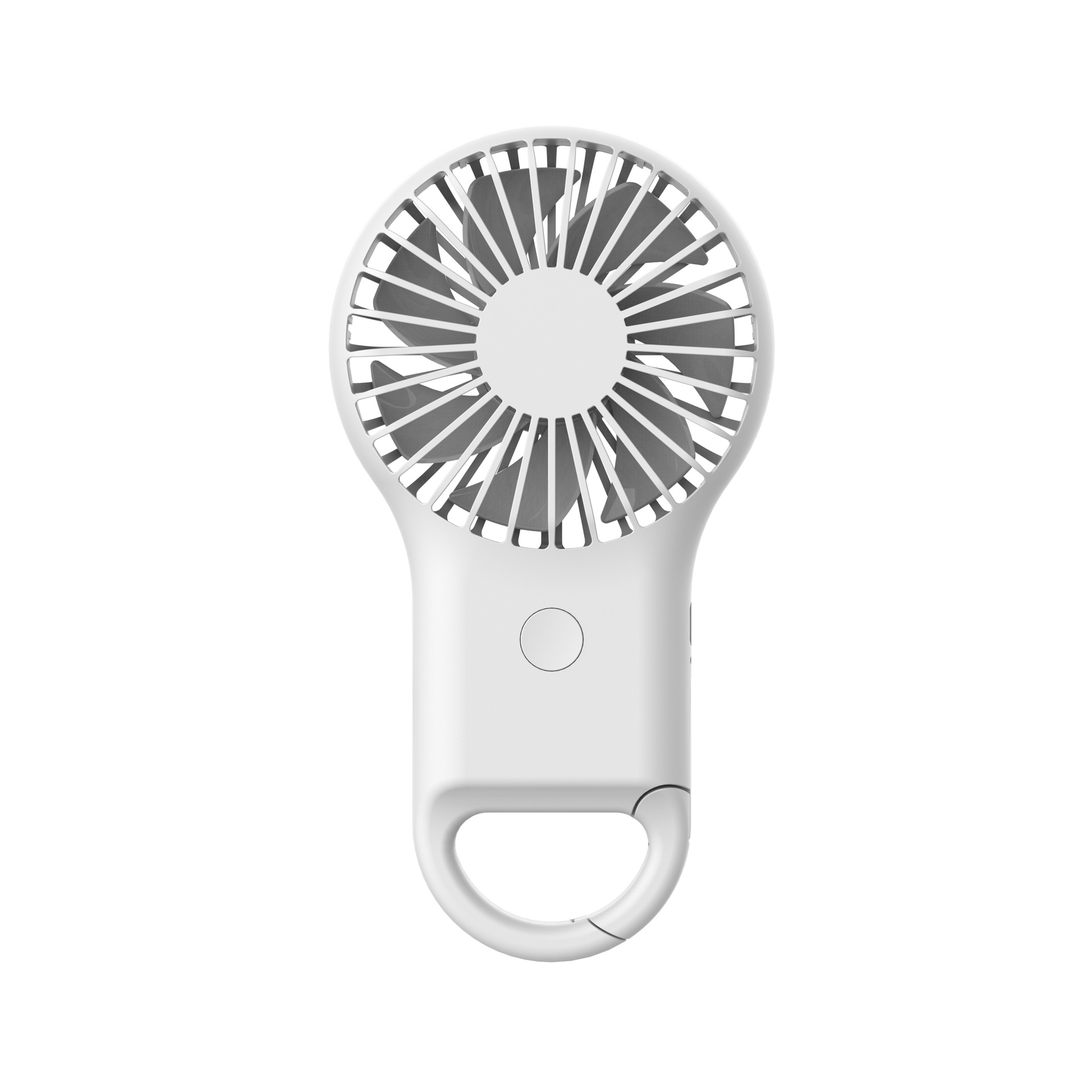 Mini-tragventilator Mit Geringer Lautstärke, Usb-aufladbar, 3 Geschwindigkeitsstufen, Mit Karabinerhaken, Ideal Für Zuhause, Büro Und Reisen (weiß)