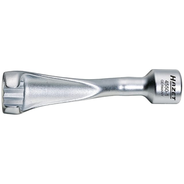 Einspritzleitungs-Schlüssel, Vierkant hohl 12,5 mm (1/2), Außen-Doppel-Sechskant Profil, 17 mm - Hazet