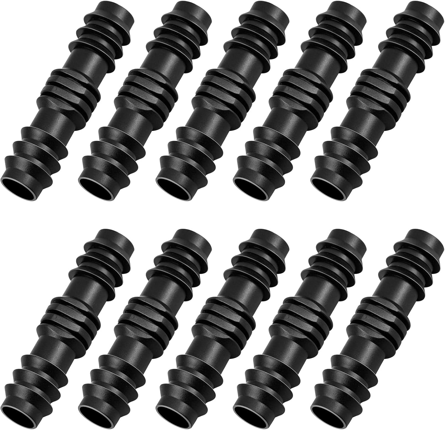 10er-pack Schlauchverbinder, Schwarze Kunststofffittings, Geeignet Für Gartenschläuche Zur Tropfbewässerung, Robust Und Langlebig