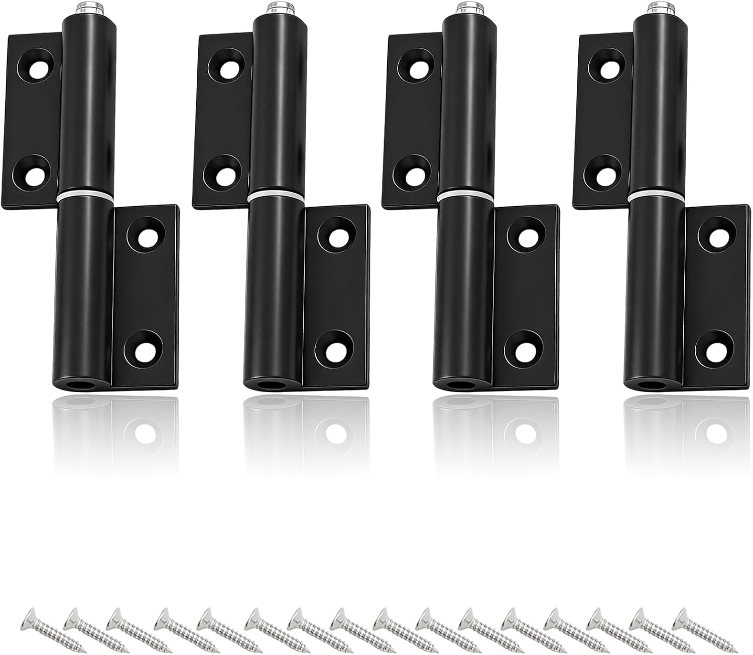 Vier Paar Schwarze Türscharniere, Hochfeste Türscharniere Aus Aluminiumlegierung, Geeignet Für Türen, Schränke Und Fenster