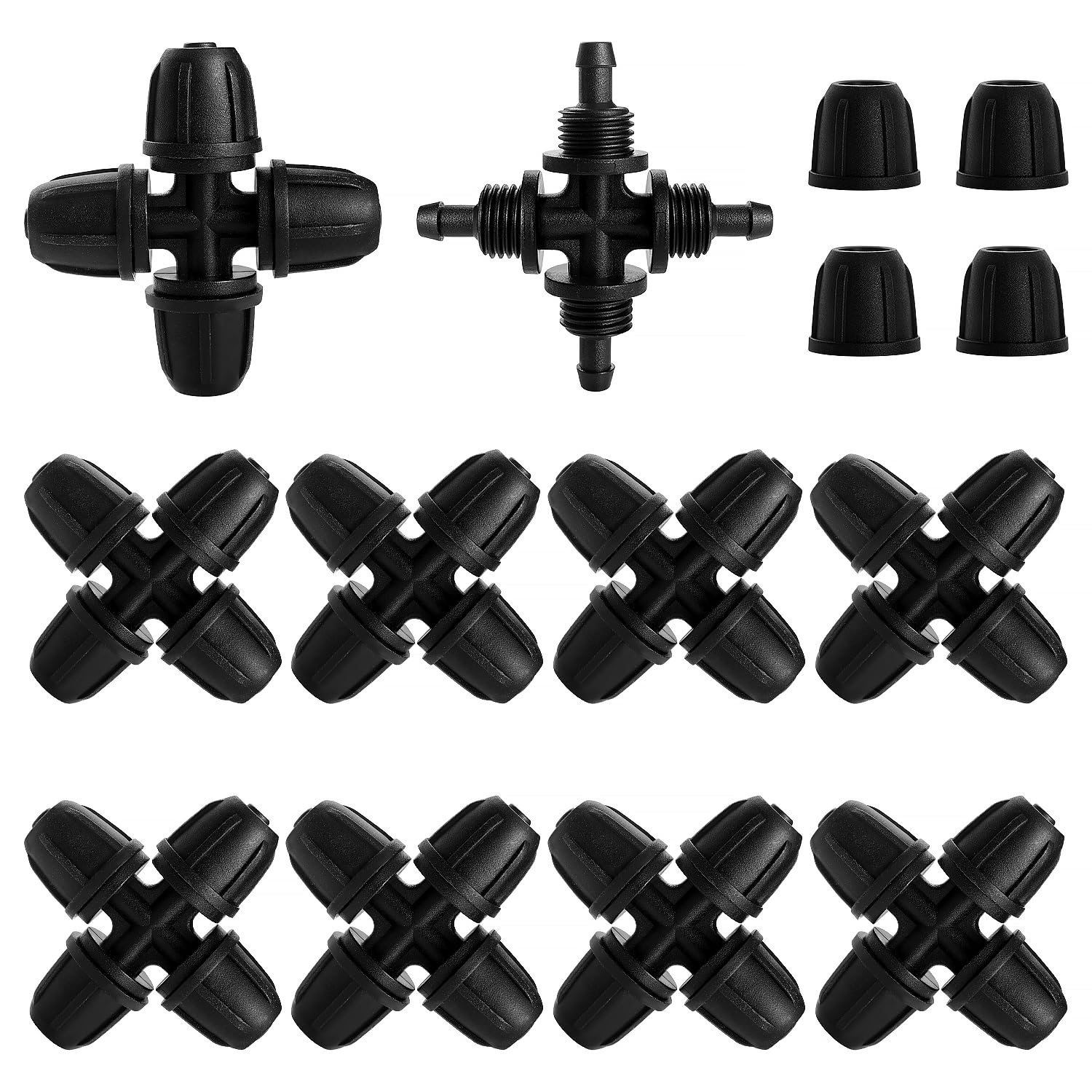 10-teiliges Tropfbewässerungs-set, 4-wege-tropfbewässerung Mit Verriegelungsverbindern Für Schlauch, Für Garten Und Rasen