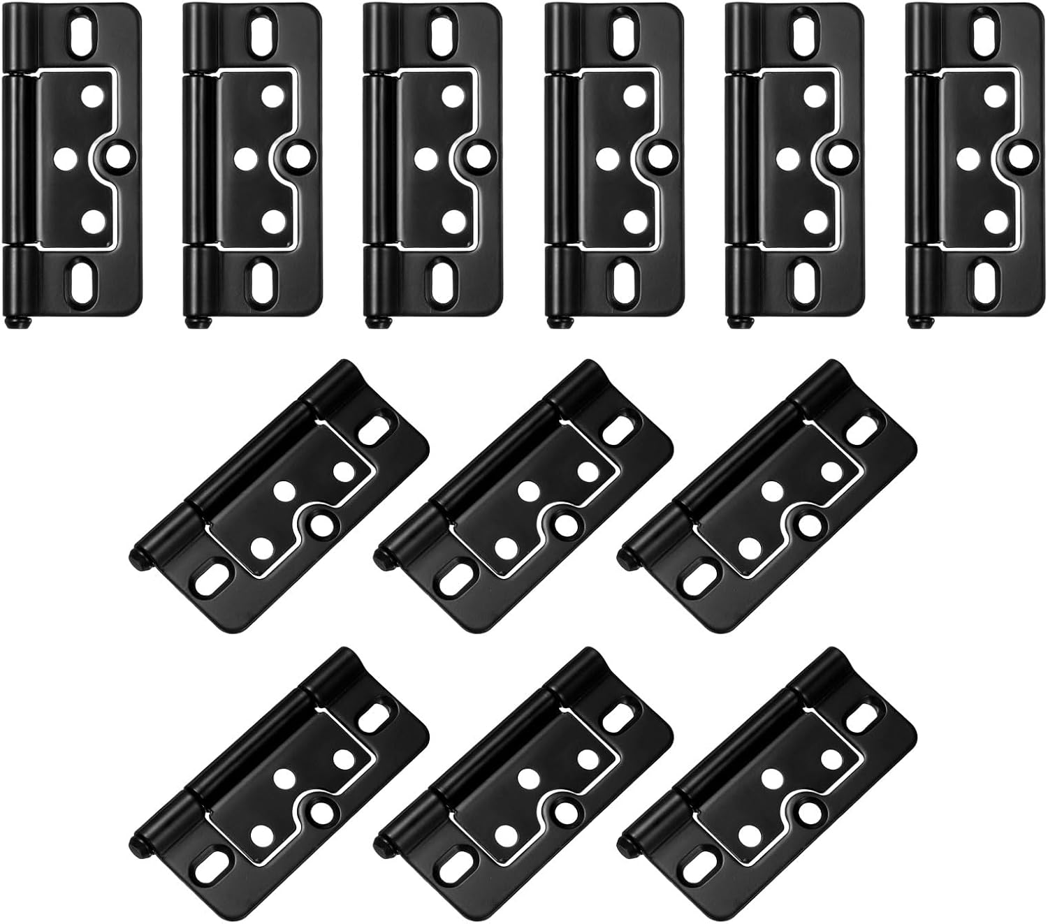 Set Mit 12 Geräuschlosen, Rillenfreien Scharnieren, Dunkle Farbe Geeignet Für Falttüren, Furnierte Möbel, Fenster Und Schränke