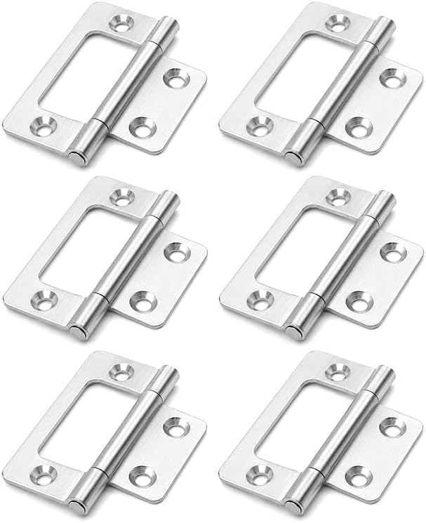 Sechs Türen Mit Flachen Scharnieren, Geeignet Für Fenster, Möbel, Schränke Und Schubladen - Silberfarben