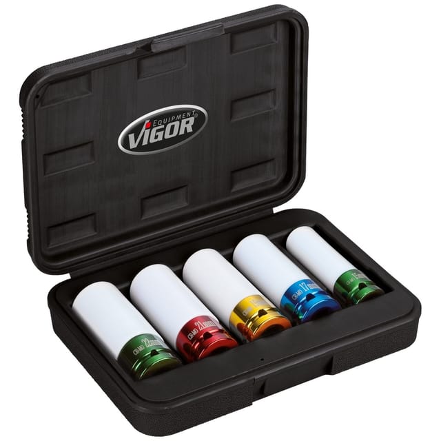 Kraft-Steckschlüsseleinsatz-Set 1/2' (12.5 mm) 5teilig V2257 - Vigor
