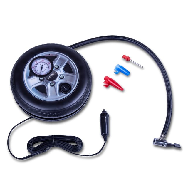 Mini Kompressor 12V – Mit Manometer – Max. 10 bar – inkl. 3 Adaptern