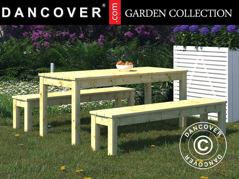 Tisch- Und Bankgarnitur Aus Holz, 0,74x1,8x0,75m, Natur - Dancover