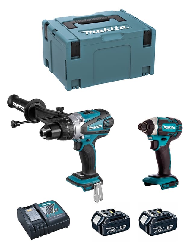 Combopack 2 Werkzeuge 18V lxt (2x5,0 Ah) (DHP458 + DTD152) Makita DLX2145TJ