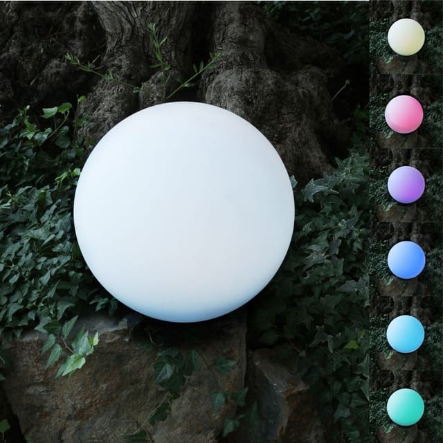 Buri - Solar-LED-Gartenleuchte Kugel 30cm Leuchtkugel Gartenlampe Farbwechsler Deko
