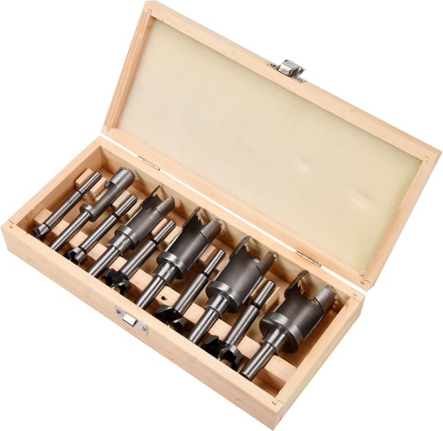 10 Tlg Forstnerbohrer Scheibenschneider Zapfenschneider Topfbohrer Ausbohr- und Auffüllsatz 15-35mm
