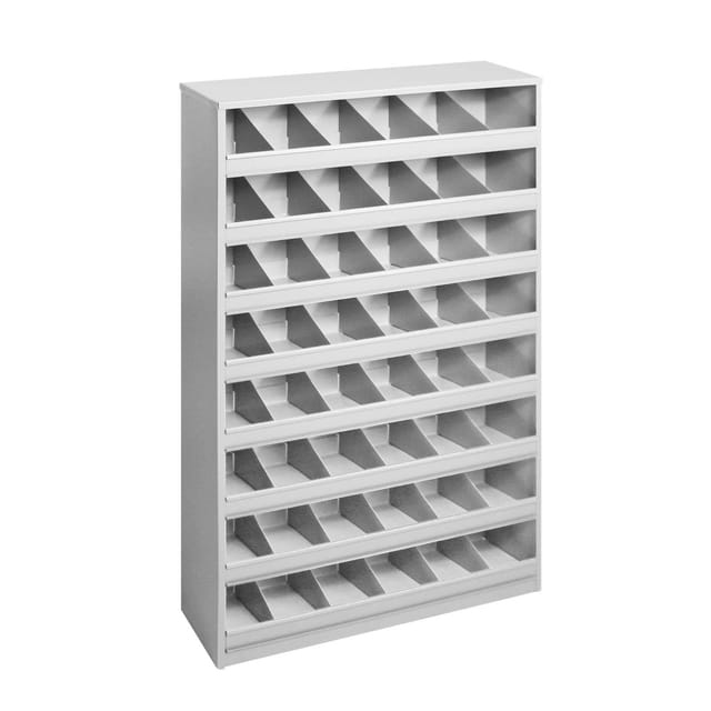 Schüttenregal Metallregal Fächerregal 48 Fächer für Schrauben Bolzen RAL7035 - ADB