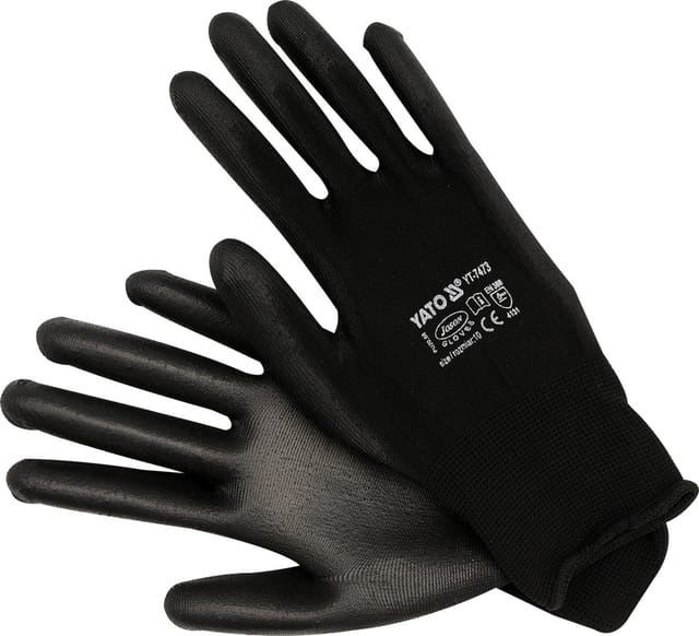 Schwarze Nylon-Arbeitshandschuhe YT-7473 Yato