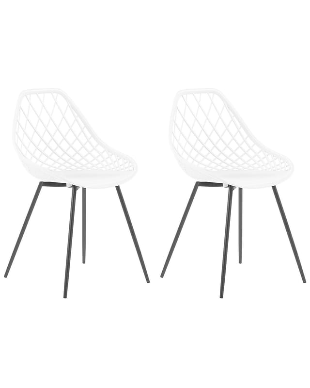 Beliani - Esszimmerstuhl 2er Set Weiß Kunststoff/Metall Modern Minimalismus Wohnzimmer Esszimmer Salon