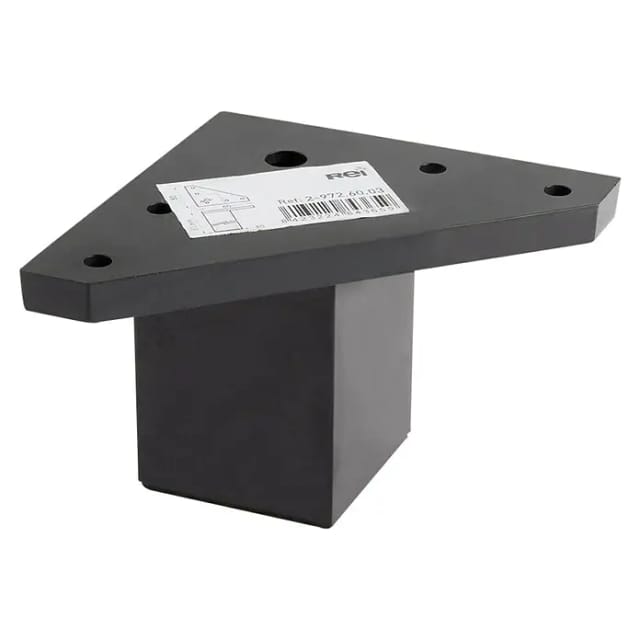 REI - Quadratisches ABS-Eckbein in Schwarz, Mod. 972. 4,2x4,2x6cm