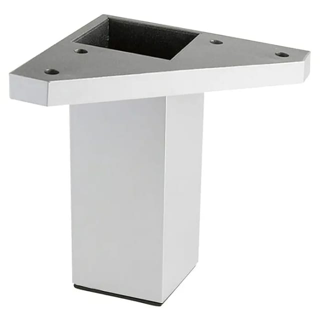 Quadratisches ABS-Eckbein in Aluminiumfarbe Mod.972. 4,2x4,2x10cm REI
