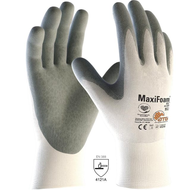ATG - MaxiFoam xcl 24338 Gr.8 (34-600) Nylon-Strickhandschuhe Kat.2, Nitrilscha