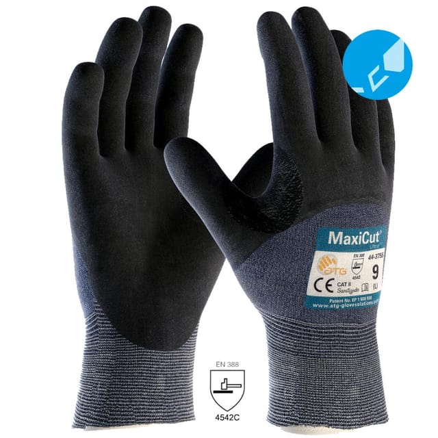 MaxiCut® Ultra™ Schnittschutz-Strickhandschuhe (44-3755), Schwarz/Blau