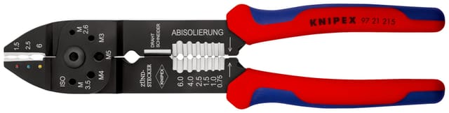 97 21 215 sb Crimpzange mit Mehrkomponenten-Hüllen schwarz lackiert 230 mm (SB-Karte/Blister)