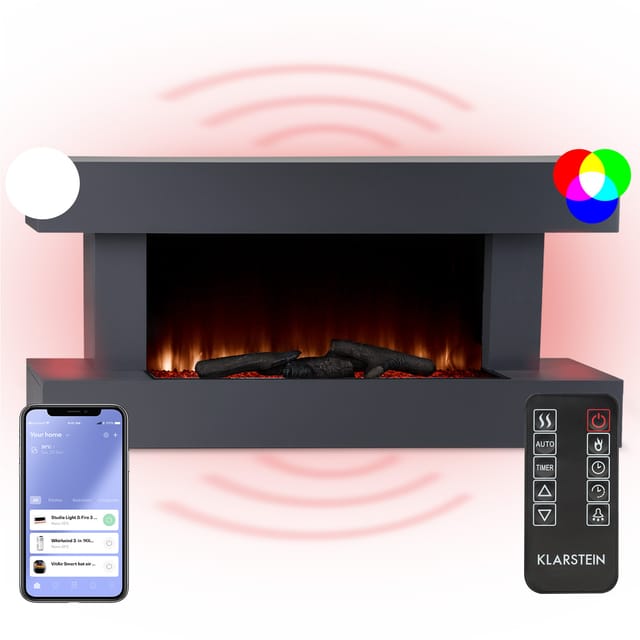 Studio Light & Fire 1 Smart Kamin 1000/2000w Mdf Wifi-steuerung - Klarstein