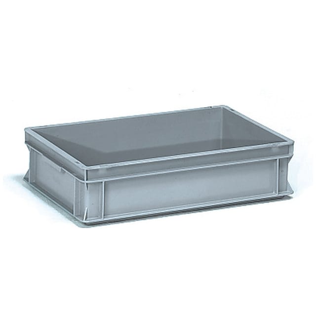 Eurokasten 600 x 400 x 145 mm, grau, 2 Muschelgriffe - Fetra