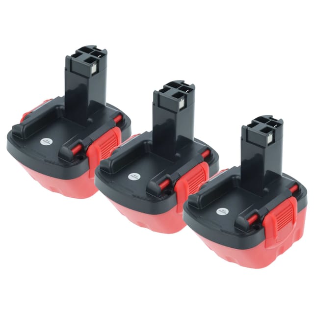 3x Akku Ersatz für Bosch BAT049, BAT045, BAT046, 2 609 200 306, BAT043, 2 607 336 002 für Elektrowerkzeug (1500 mAh, NiMH, 12 v) - Vhbw