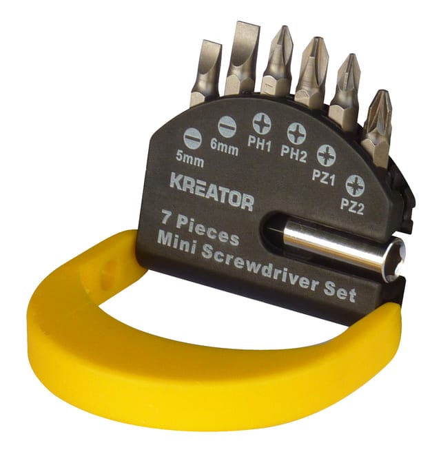 Satz mit 6 Schraubendreherbits (Torx 25 mm) mit Bithalter Kreator