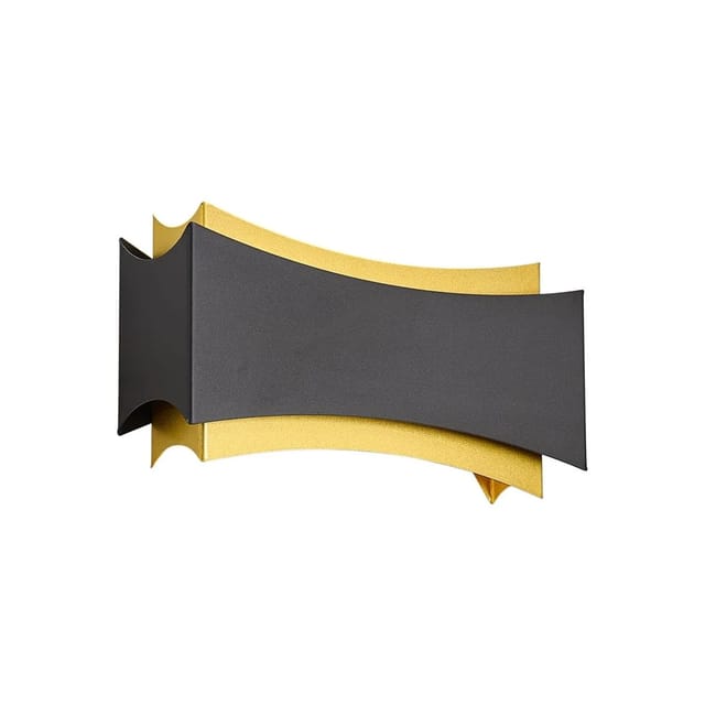 Moderne Wandleuchte Schwarz mit Gold - Plats