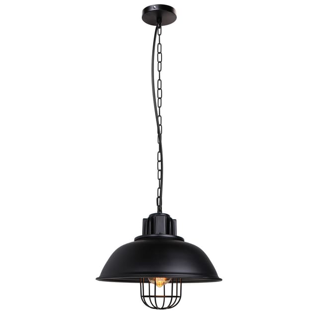Pendelleuchte Vintage Industrial Hängeleuchte E27 Metall Eisen Hängelampe Für Wohnzimmer, Küche, Esszimmer, Bars, Cafét - Schwarz Ø 33 Cm