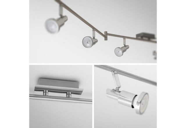 B.k.licht - Deckenstrahler - 30W, 2400lm, led, schwenkbar, GU10, warmweiß, matt-nickel