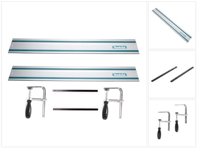 Makita Führungsschienen Set 2x Führungsschiene 1400mm + 2x Führungsschienenverbinder + 2x Schraubzwingen