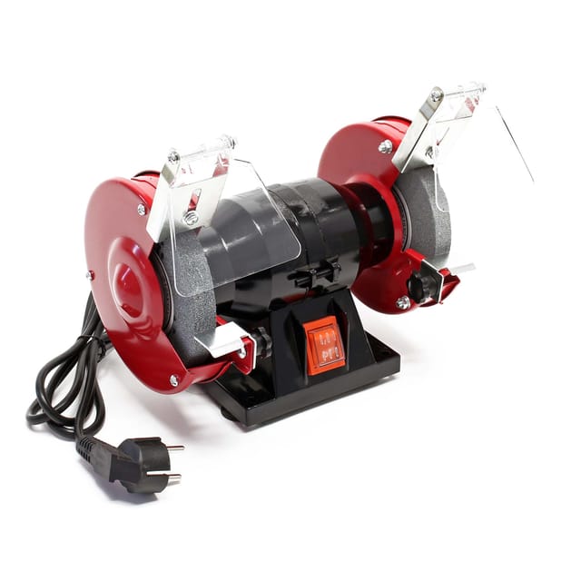 Doppelschleifmaschine 120 w, Schleifblock mit 2 Schleifscheiben je ø 125 mm, Schleifgerät mit 2950 U/min, Schleifer auch zum Schärfen - Wiltec