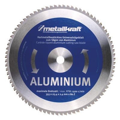Metallkraft - Metallkreissägeblatt Aluminium Sägeblatt-Ø 355 mm Breite 2,4 mm - 3853502