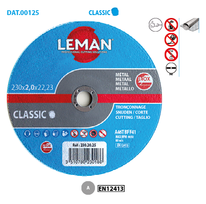 Trennscheibe flach Metall fein Inox Classic ø 115 Bohrung 22,23 Dicke 1,6mm