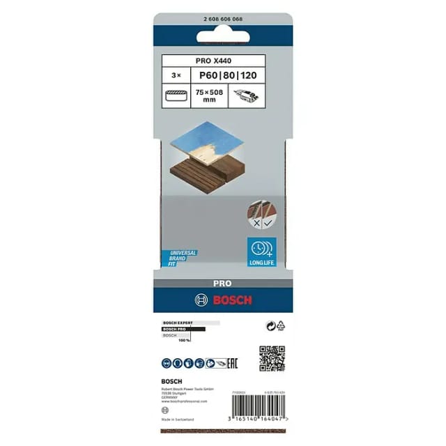 Pro X440 Schleifband 75 x 508 mm 60 80 100 - 2608606068 - Bosch