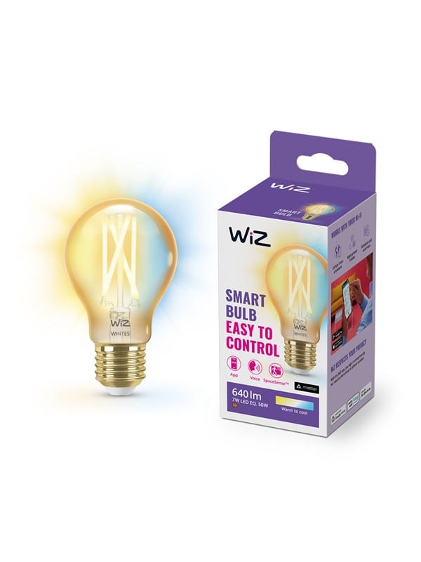 WiZ 8718699787219 LED EEK F (A - G) E27 7 W = 50 W Bernstein, Warmweiß bis Neutralweiß app-gesteue