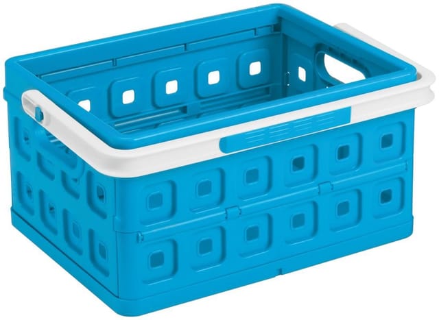Sunware - Klappbox Square 24 l blau Einkaufsbox Einkaufskorb mit Griff