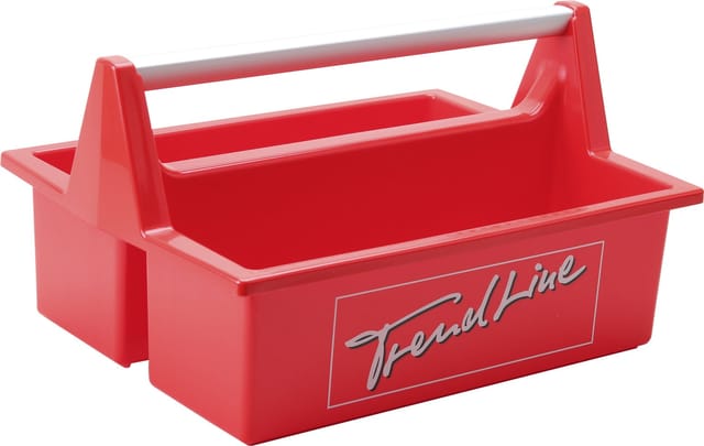 Tragekasten rot 39,6 x 29,4 cm, Alu-Griff Werkzeugkasten Tragebox - Trendline