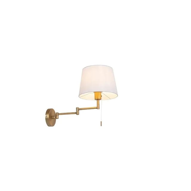 Wandleuchte Bronze mit weißem Schirm und verstellbarem Arm - Ladas Deluxe