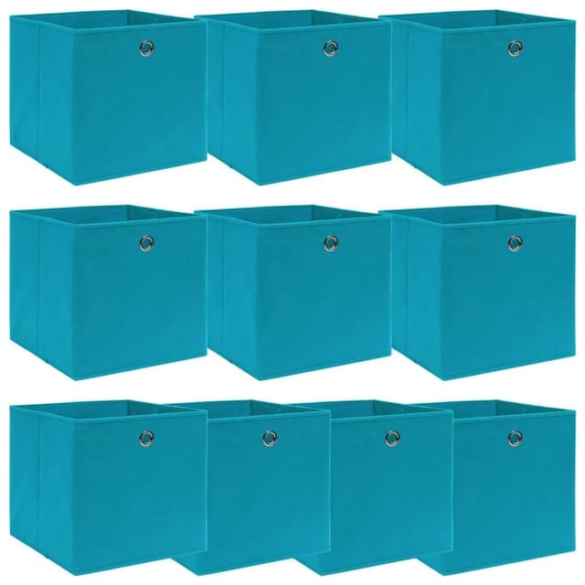 Aufbewahrungsboxen 10 Stk. Babyblau 32x32x32 cm Stoff Vidaxl