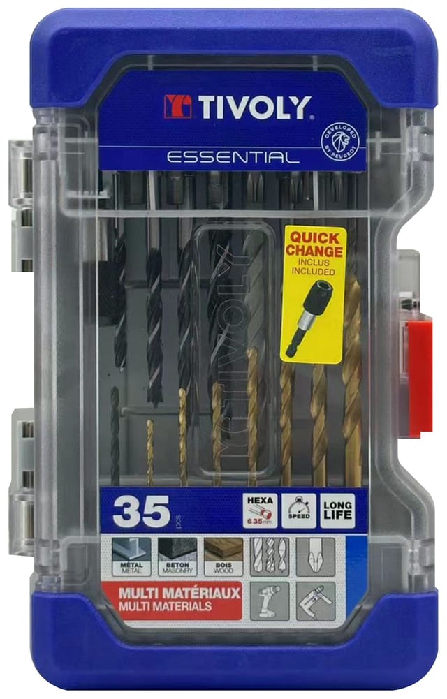Ranger-Koffer mit 35 gemischten Hexa-Bohrern und Bits - Tivoly