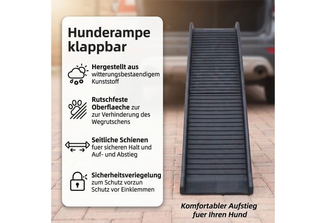 Melko - Hunderampe klappbar Teleskop Einstiegshilfe Hundetreppe Katzentreppe