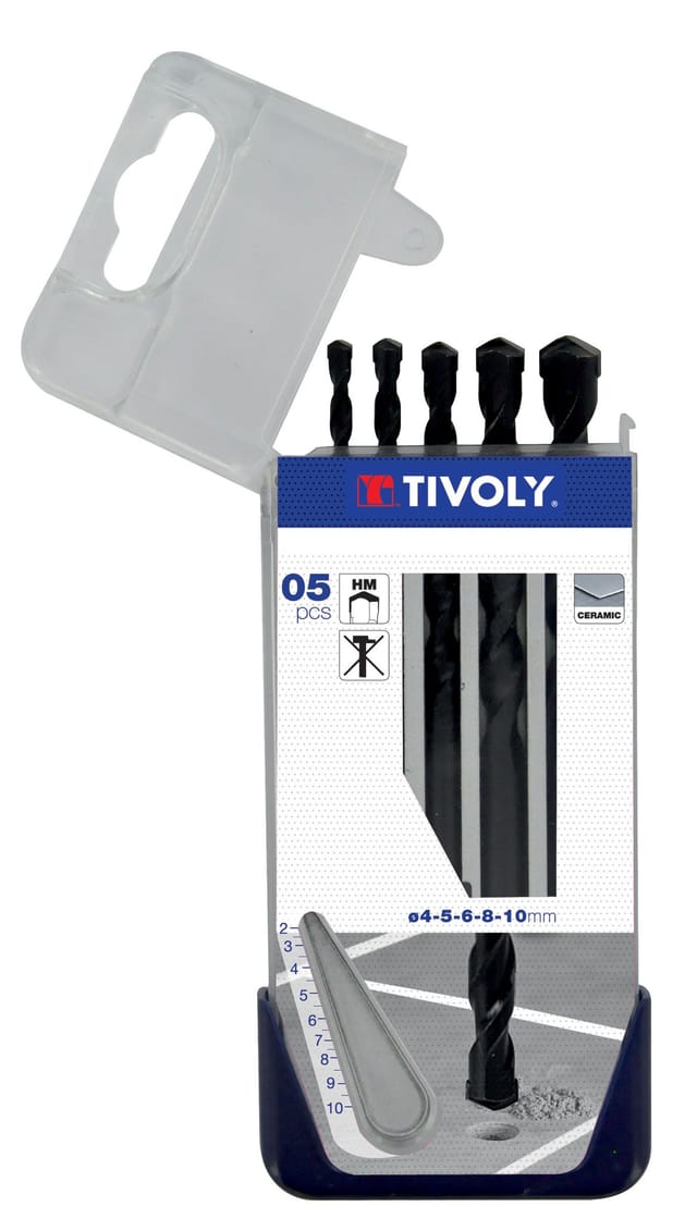 Tivoly • Box mit 5 Fliesenbohrern Ø 4 bis 10 mm