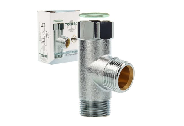 T-Verteilerstück 3/4 Zoll - für Geräte, MS-verchromt - Tecuro
