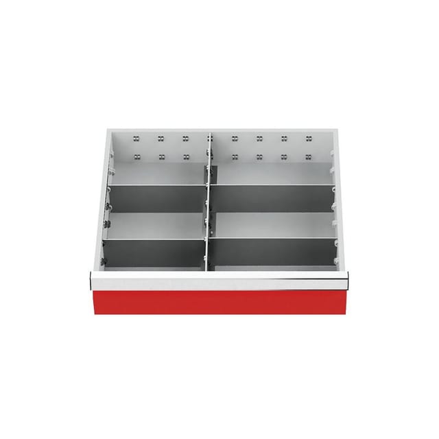 Schubladeneinteilung R 18-16 mit Metalleinteilung für Front 150 mm Maße in mm (BxT): 450 x 400