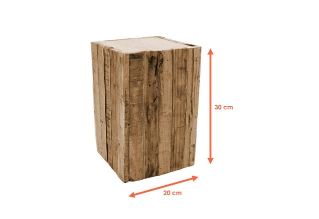 Spetebo - Holz Hocker eckig - 30 x 20 cm - Blumenhocker Klotz Blumenständer Blumen Säule