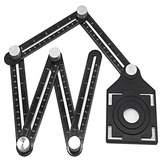 Zqyrlar - Sechsseitiges Winkelmessgerät aus Aluminiumlegierung – Universal-Blendensucher – Universal-Winkellineal – Mehrwinkel-Messwerkzeug aus